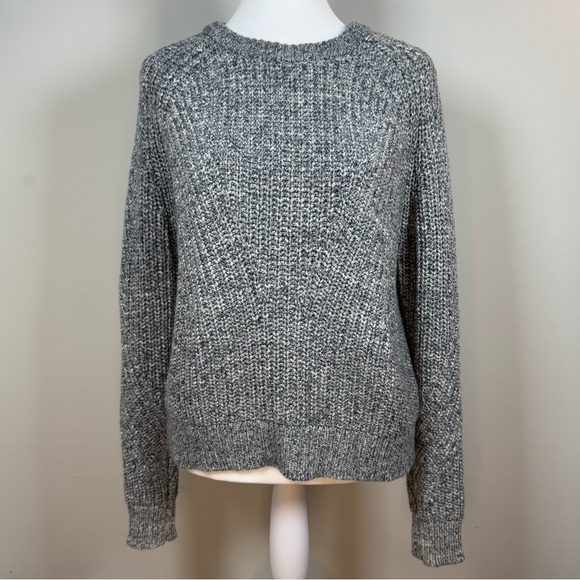 Banana Republic Sweaters - Banana Republic 100% Cotton Gray Textured Knit Crew Neck Sweater Size Small